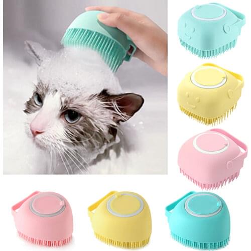 Puppy Dog Cat Bath Massage Gloves Brush Soft Safety Silicone Grooming Comb Pet Accessories for Dogs Cats Bathroom Shampoo Tools