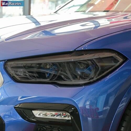 2 Pcs Car Headlight Protective Film Headlamp Restoration Transparent Black TPU Sticker For BMW X6 G06 2020 - Accessories