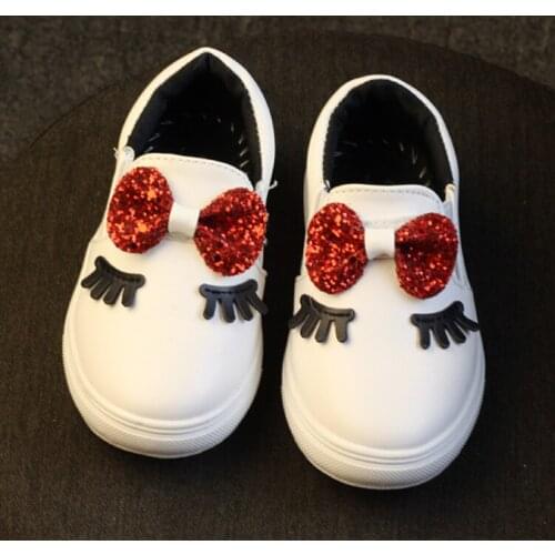 2019 Spring/Autumn Children Shoes For Girls Leather Casual Shoes With Bow Kids Baby Princess Sneaker Pea Shoes Fashion Single