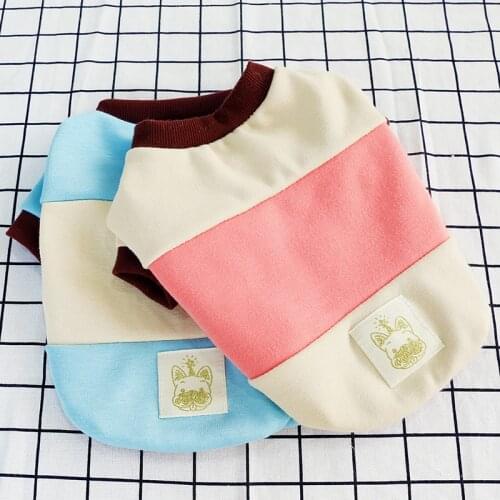 2019 Spring Summer Pet Dog Clothes Cotton Cream Tricolor T-shirt Clothing Vest Dog Shirt Chihuahua Costume For Small Dog Product