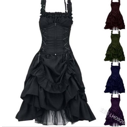 2021 Lolita cos dress sweet slim irregular design bandage sleeveless corset dress bra skirt