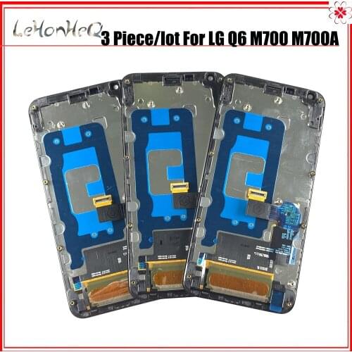 3 Piece/lot Original Super Amoled For LG Q6 M700 Lcd Display Touch Screen Digitizer Assembly With Frame 2160x1080 5.5 Inch Lcd