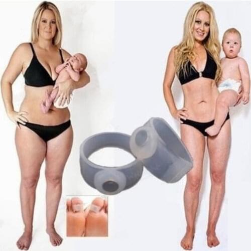4pcs=2 Pair Silicone Foot Massage Slimming Magnetic Toe Ring Fat Burning Slimming Burn Women Lose Weight Loss Anti-cellulite