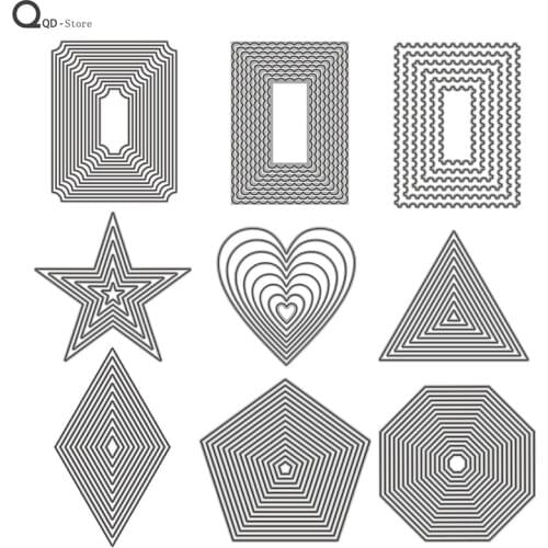 9 Basic Border Cutting Dies Stamps Dies Scrapbooking Mold Cut Handmade Tools DIY Craft Decoration Metal Die Cuts New 2020
