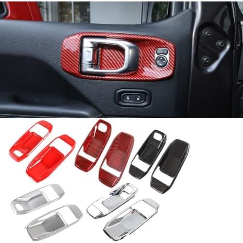 ABS Interior Door Handle Bowl Decorative Cover for Jeep Wrangler JL Gladiator JT 2018-2021 2-Door Car Accessories