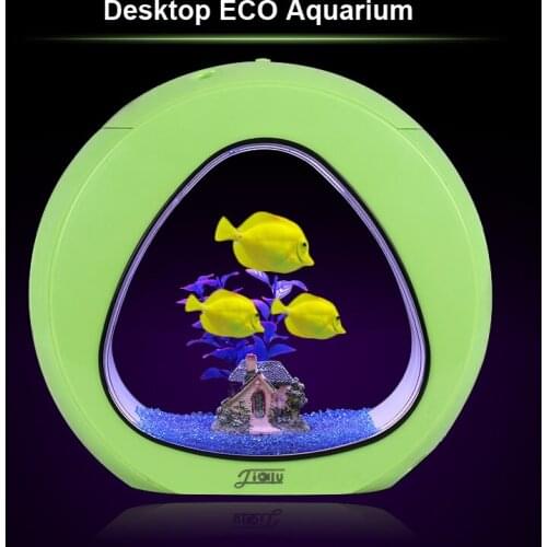 NuoNuoWell Acrylic Fish Tank Office Desktop DIY New Design Aquarium Filter+LED light +Quite Pump 3 IN One 4L 6L Available