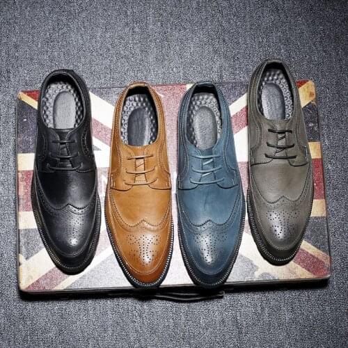 Big size 38-48 men dress shoes brogue formal shoes men social elegant designer formal shoes men zapatos de vestir A3-08