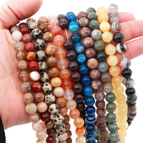 23pcs 8mm Natural Stone Beads Matte Lava Tiger Eye Red Black Onxy Loose Stone Beads For Jewelry Making DIY Bracelet Necklace