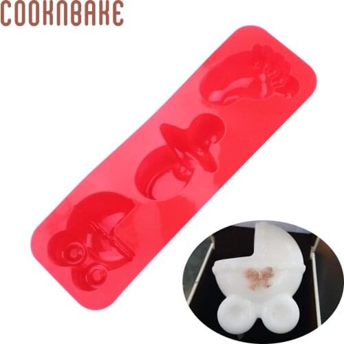 COOKNBAKE Silicone Mold for handmade soap foot shape cake pastry Baking Tool bread pudding jelly form 3 hole cake decoration
