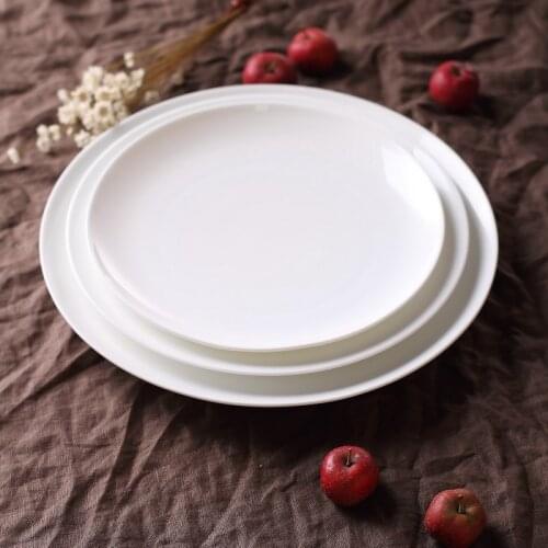 European Style Creative Steak Western Food Plate Dried Fruit Plate Candy Plate Dumpling Plate Ceramic White Bone China Tableware