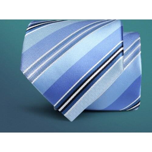 8cm fashion tie man dress classic tie shirt wedding groom business neck 8 cm light blue stripe men accessories formal ties