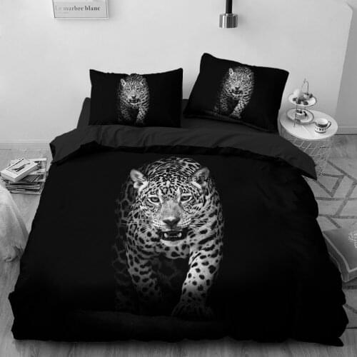 3D Bedding Sets Leopard Custom Duvet Quilt Cover Set Comforter Bed Linen Pillowcase King Queen Full Size 140*210 Home Texitle
