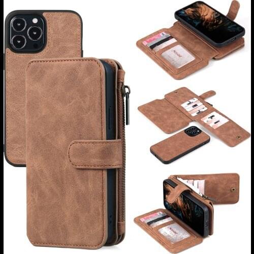 Retro Wallet Leather Multifunction Phone Case For iPhone 12 Mini 11 Pro Xs Max X XR 8 7 6 6s Plus Full Protective Cover Coque