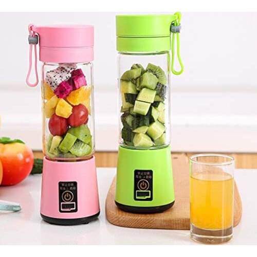 Easy Washable Portable Home USB Rechargeable 4-Blade Electric Fruit Extractor Juice Blender Maker Cup Bottle and Cover