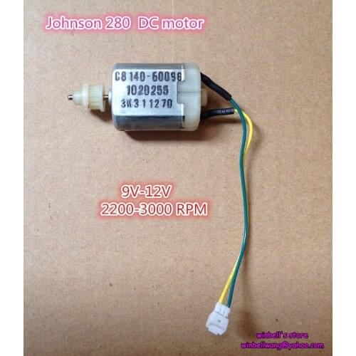 Original Johnson 9-12V Micro DC motor 18*24*30.5mm Carbon brush motor 280 DC motor with plastic gear