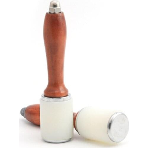 Leather Carving Hammer Printing Tool DIY Craft Cowhide Punch Cutting Sew Nylon Hammer Tool Kit with Wood Handle 430g