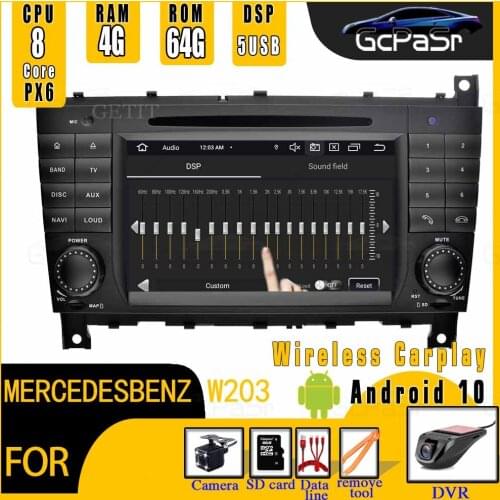 5USB DSP Multimedia player Android 10 DIN Car For Mercedes/Benz W203 W209 W219 W169 A160 C180 C200 C230 C240 CLK200 CLK22Radio