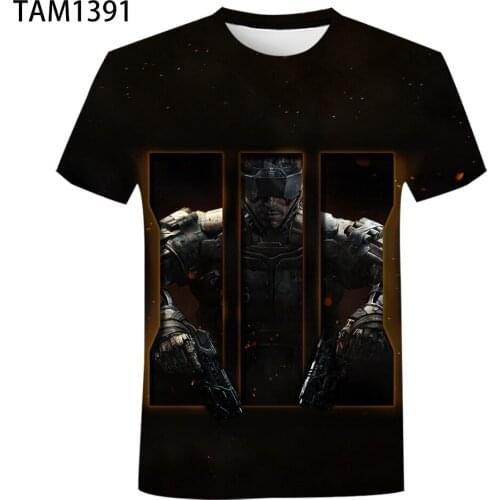 Call of Duty Cod Mens and Womens Cotton T-Shirt Summer 3D Printing Cool Street Fashion Childrens Leisure Sports Short Sleeve