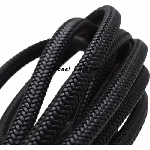 5m/lot Approx 10*6mm black flat Braid Leather Cord Rope Thread Fitting DIY Necklaces & Bracelets Jewelry Findings Materials Sale