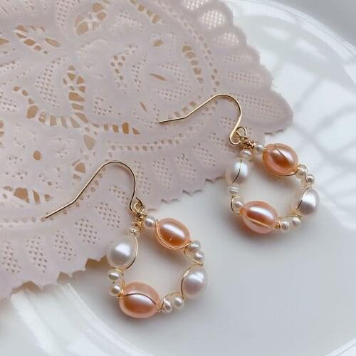 DAIMI New Freshwater Pearl Earrings, Wild Fashion Jewelry, Simple And Personalized Jewelry, Korean Style Light Luxury Ear Hooks