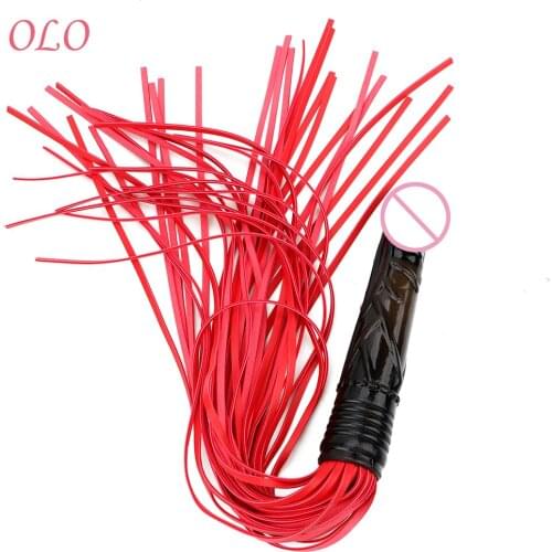 OLO Flirt SM Play Spanking Paddle Adult product Adult Game PU Leather Whip Dildo Shape Handle Flirting Whip Sex Toys for Couple