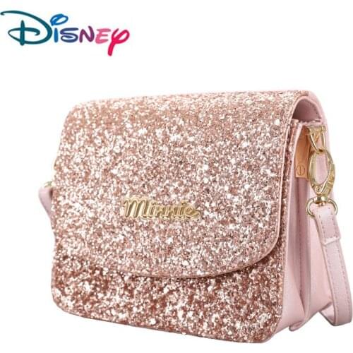 Genuine Disney Minnie Sequins Messenger Bags Multi-function Women Bag Wallet Purse Baby Care Bags Fashion Mummy Bag Girls Gift