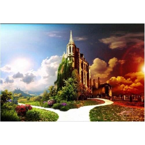 Custom photo wallpaper 3d tv wall papers murals 3 d forest background wall painting the path of the castle wallpaper decoration