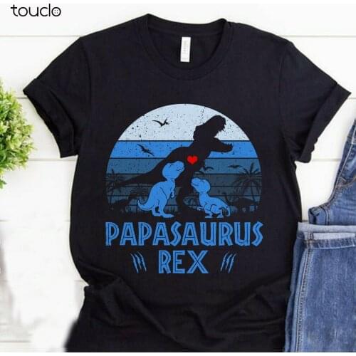 Papasaurus Rex Shirt Dad Father Dinosaur T-rex Tee Fathers Day Unisex S-3XL