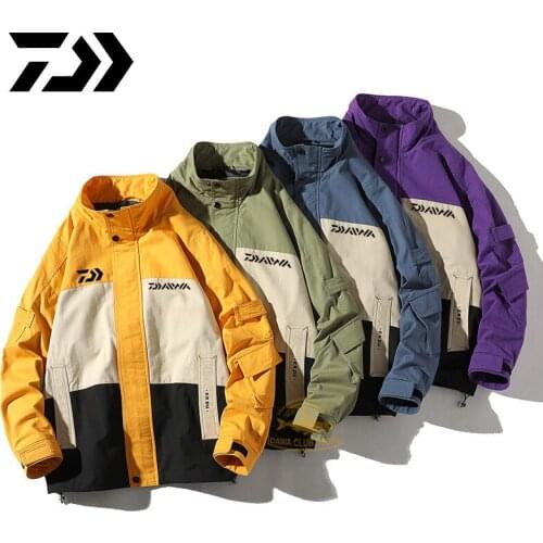 Daiwa Fishing Jacket Men Winter Fishing Clothing Thermal Big Pocket Zipper Fishing Shirt Sports Casual Coat Men Fishing Clothes