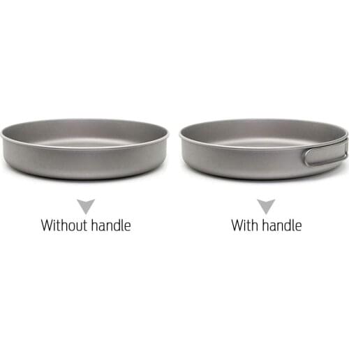 Titanium Fry Pan Camping Titanium Cutlery Cookware Set-Titanium Wood Stove Frypan Ultra Light Portable Cooking Equipment Picnic