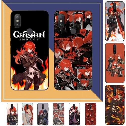 TOPLBPCS Genshin Impact Diluc Phone Case for Redmi Note 8 7 9 4 6 pro max T X 5A 3 10 lite pro