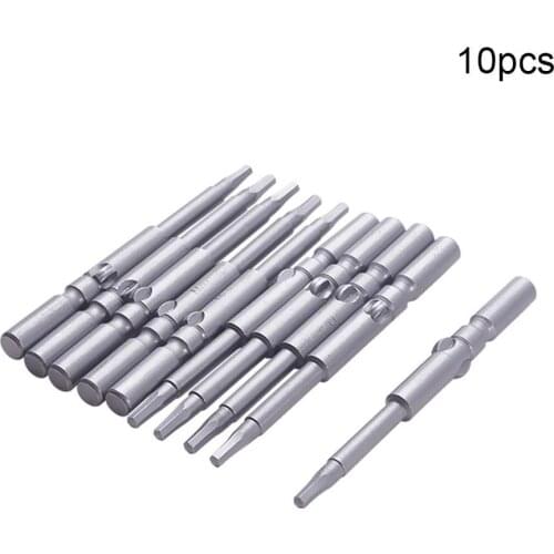 Utoolmart 10Pcs Hex Head Magnetic Screwdriver Bits Set S2 Steel H1.5 H2 H2.5 Screw Driver Bit Round Shank 60mm for Power Tools