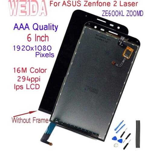 WEIDA 6.0"For ASUS Zenfone 2 Laser ZE600KL Z00MD LCD Display Digitizer Touch Panel Screen Assembly Z00MD ZE600KL with Tools