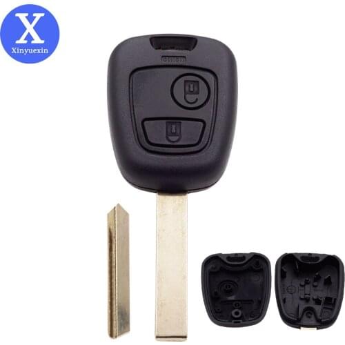 Xinyuexin 2 Buttons Remote Car Key Shell Case Fob for Peugeot 106 107 307 206 207 306 406 for Citroen C3 C2 Key Hu83 Blade