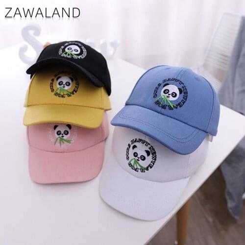 Zawaland Cute Baby Girl Boy Cap Chinese Style Embroidery Cartoon Panda Solid Color Baseball Cap Summer Adjustable Casual Sun Hat