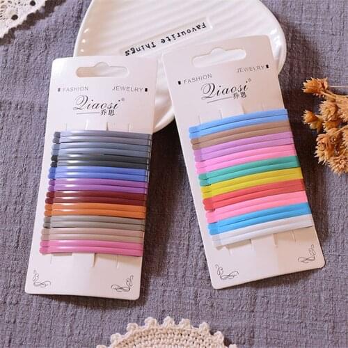 20Pcs/Set Fashion Women Color hair clips Candy-colored Simple Girl Heart clip For Women Hair Accessories