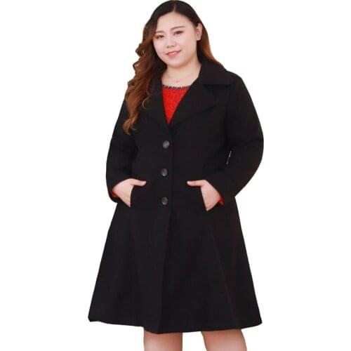 Plus size 4XL-10XL woolen coat women medium long autumn winter woolen coats Korean fat mm woolen Windbreaker jacket overcoat