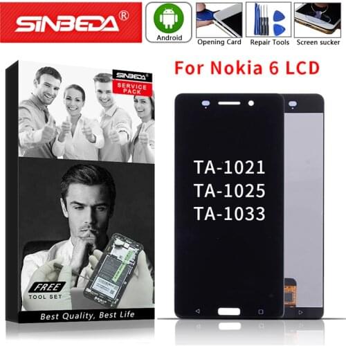 5.5" Original For Nokia 6 TA-1021 TA-1033 TA-1025 LCD Display Touch Screen Digitizer Assembly For Nokia 6 LCD Replacement