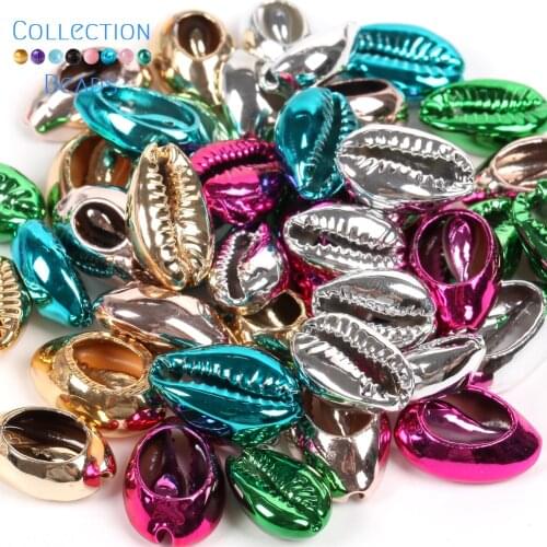 10-20mm Natural Colorful Seashell Cowrie Conch Loose Spacer Beads Beach DIY for Jewelry Making Sea Shells Bracelet 10Pcs