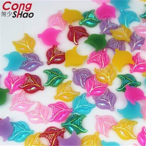 Cong Shao 100pcs 11*13mm AB Color Fox head flat back stones and crystals Resin Rhinestone applique DIY costume Accessories WC43