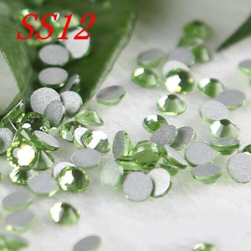 SS12 light green decoration 1440pcs Nail Art Rhinestones Non Hot Fix Rhinestones Shoes Garment Accessories
