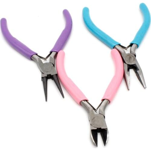 3PCS MIni Pliers Sets Round Nose Plier Side Wire Cutter Jewelry Making Hand Tool