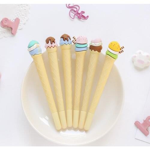 36pcs/set Wholesale New Cute Ice Cream Gel Pen Wholesale Student Office Stationery Factory Ice Cream Pen Wholesale
