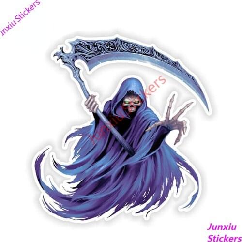 3D Car Sticker Grim Reaper Skull for Helmet Gas Tank Truck Bumper JDM Creative Decals Scratch-Proof Car Accessories PVC13x13cm
