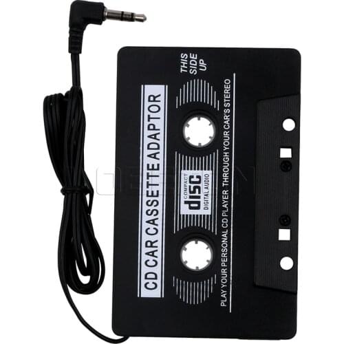 Black 5Pcs Car Cassette Tape Stereo Adapter Tape Converter For iPod For iPhone MP3/4 AUX Cable CD Player 3.5mm Jack Plug