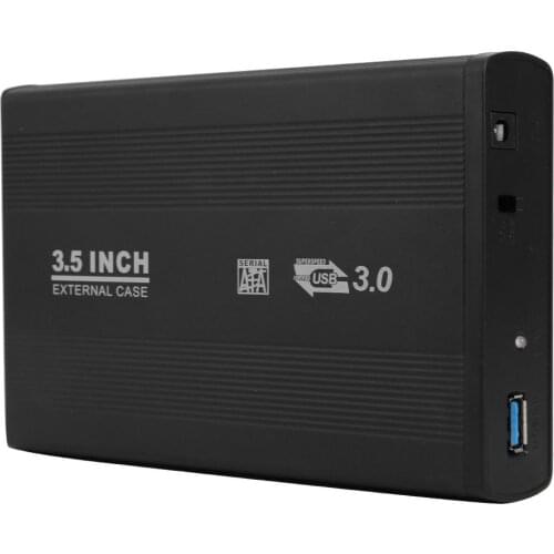 3.5 inch Hard Disk Case SATA to USB3.0 Aluminum Alloy HDD Case External Hard Drive Enclosure with USB Cable for Computer Laptop