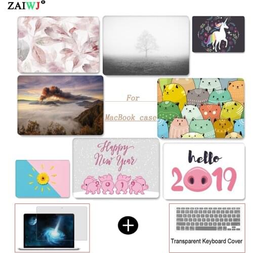 New print shell Laptop Case For MacBook M1 chip Air Pro Retina 13.3 11 12 15 16 inch Touch Bar ID A2179 A2337 Keyboard Cover