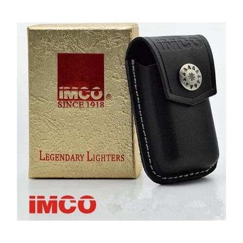 IMCO Lighter leather sheath 6700 portable cigarette Lighter cover box black leather clasp style lighter case pouch