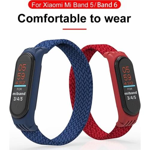 Colorful Nylon Weave Pattern Strap For Xiaomi Mi Band 5 Strap Xiomi MiBand5 Miband 5 Band5 Mi5 Samrt Wrists Bracelet Accessories