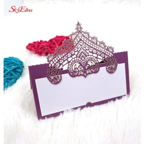 10/50/100pcs Fashion Lace Wedding Decoration Invitations Table Name Message Greeting Card Baby Shower Party Supplies 5zSH935